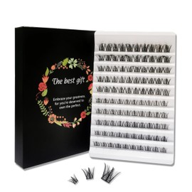 100 Stück einzelne Cluster Wimpern, C Curl gemischt 10-16mm Länge, DIY Wimpernverlängerungen,wiederverwendbare natürliche weiche flauschige Wispy falsche Wimpern,Frauen Anfängerin persönliches Make-up