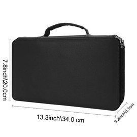 Vomgomfom Colored Pencil Case - Large Capacity PU Leather Pencil Holder with Zipper Closure for 300 Colored Pencils or 200 Gel Pens, Artist Pencil Case Organizer (Black)