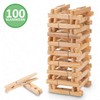 SimplySmooth 100 Bamboo Clothes Pegs - Clips for Your Clothes