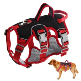 Wisebom Multi-Purpose Dog Harness, Escape Proof Anti-Pull Dog Harness, Anti Pull Harness, Dog Safety Harness, Dog Harness for Small Dogs for Small Medium Dogs (Black, L)