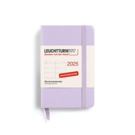 LEUCHTTURM1917 370558 Weekly Planner 2025, Mini A7 Hardcover - 12-Month Planner, 80 g, Lined - Lilac