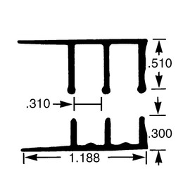 Outwater 36in Aluminum Sliding Door Track for 1/4in Wood Panels, Mill Finish