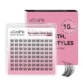 uCoolMe Venus One Size Lashes Individual Eyelashes Cluster Eyelash with Upgrade Invisible Band 8 10 12 14 16mm Lash DIY Extension Soft comfortable Easy Apply Natural Look for Makeup Daily Life Spring Glow Up:_Only Lashes Venus 10mm