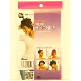 Qfitt Black Invisible Mesh Hair Nets - 3 Pcs.