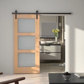 KINMADE ORB Oil Rubbed Bronze Sliding Barn Door Hardware Kit with 6.6FT Track/Rail Brushed Antique Bronze