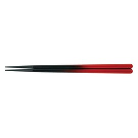 Fukui Crafts PBT 80601200 Hexagonal Wood Grain Chopsticks 8.7 inches (22.0 cm), Vermilion Black Blur