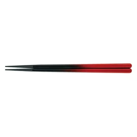 Fukui Crafts PBT 80601200 Hexagonal Wood Grain Chopsticks 8.7 inches (22.0 cm), Vermilion Black Blur