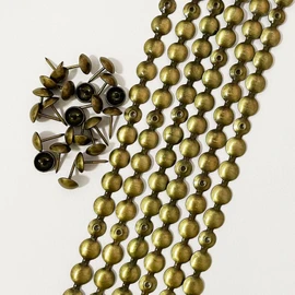 Let's Decorate 5Meters Upholstery Tacks Strips/Decorative Nail Trims of Sofa Headboard Bench, Single Tacks Matched (11mm Brass)