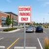 (2 Pack) Customer Parking Sign, 14 x 10 Inches Rust