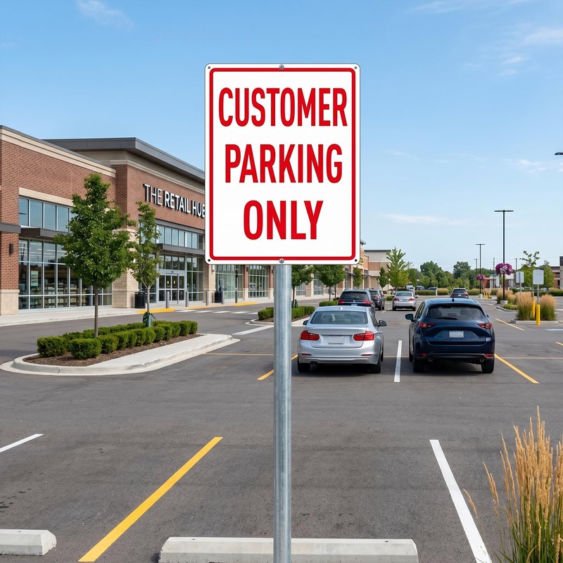 (2 Pack) Customer Parking Sign, 14 x 10 Inches Rust