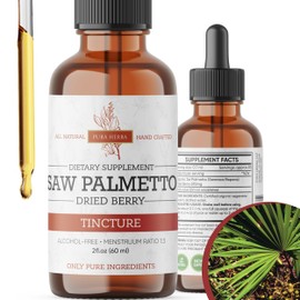 Pura Herba Saw Palmetto Liquid Extract, Organic Saw Palmetto Tincture, Alcohol Free, Vegan - 2 Fl Oz