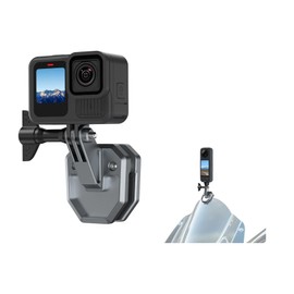TELESIN Motorcycle Windshield Mount Gopro Accessories Clamp Clip Aluminum for GoPro Hero 13 12 11 10 9 Insta360 X5 X4 X3 Ace Pro DJI Osmo Nano Osmo 360 DJI Osmo Action 5 Pro 4 3 2 AKASO Action Camera Accessories