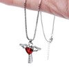 Ckysee Silver Plated Angel Birthstone Necklace,Cubic Zirconia Cross Necklace for
