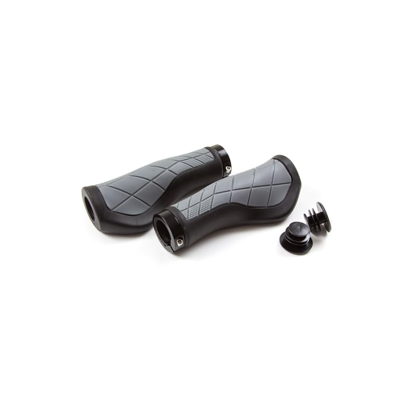 Clarks Cycle Systems CE-315 Ergonomic Lock-On Grips, Black/Grey, 135mm