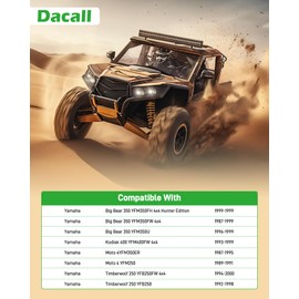 Dacall Air Filter Guide End Cap Kit for Yamaha Big Bear 350 (1987-1999), Kodiak 400 (1993-1999), Moto 4 (1987-1995), Timberwolf 250 (1992-2000); Replace 1YW-14458-01-00