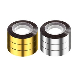 WUFGWBD 6 Rolls Of Decorative Gift Tape, Gold And Silver, 25M Each