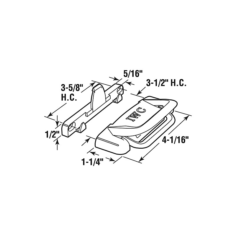 Prime-Line F 2686 Sliding Window Slam Latch, 3-5/8 In. Hole