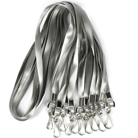 Bulk Lanyards Premium Cruise Lanyard Nylon Badge Lanyards Id Holder Perfect for Office, Kids, Teachers (Gray, 100Pack)