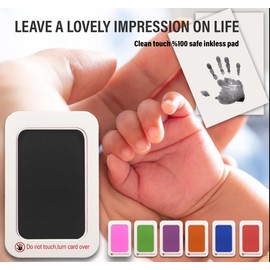 Baby Footprint Kit & Handprint Kit, Cat/Dog Paw Print Kit, Safe and Non-toxic Newborn Ink Print Kit, 1 x Baby Handprint Ink Pad and 2 x Ink Print Cards for baby gift and keepsake, 1 pcs Blue