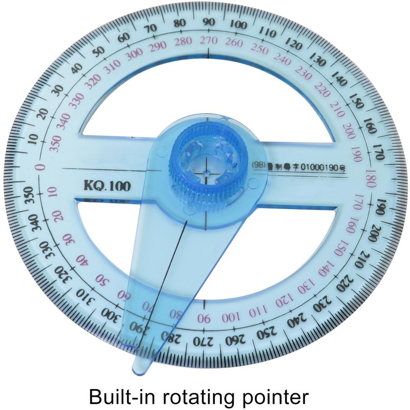 LUORNG 2PCS Full Circle Protractor Angle Ruler with Rotating Indicator
