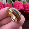 LUXUBANDS 8mm Gold Tungsten Rings for Men Women Engagement Wedding