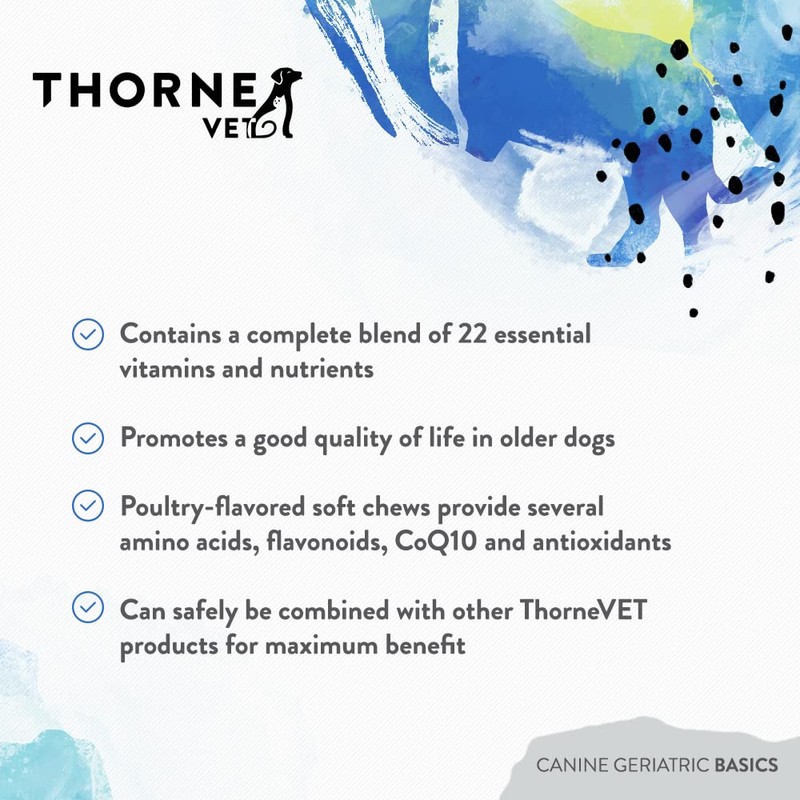 ThorneVET Canine Geriatric Basics – Senior Dog Multi-Vitamin/Mineral Formula Supports
