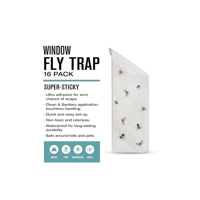 Brookstone Window Insect Trap Stickers – 16 Pack | Transparent