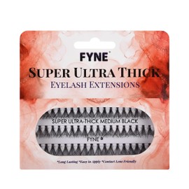 FYNE Super Ultra Thick Individual Eyelashes - 60 Medium Individual Eyelash Clusters, 10mm Ultra Thick Natural Lashes - Volume Cluster Lashes - Durable False Eyelash Extensions - 1 Pack of Lashes
