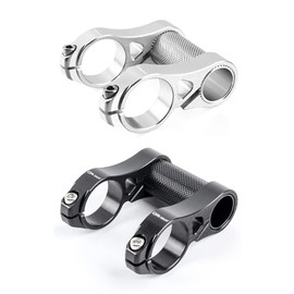 Folding Bike Stem Bicycle Double Stem 1" Convert to 1.25" Handlebar Stem 31.8mm Handlebar Riser Adapter (Black)