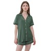 Joyaria Womens Button Down Bamboo Viscose Pajamas Set Short Sleeve