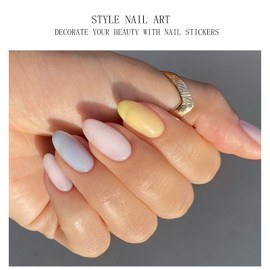 JMEOWIO Nail Foil UV Hardening Yellow Blue UV Gel Nail Strips Nail Stickers Nail Stickers Nail Art Decoration Nail Design Accessories