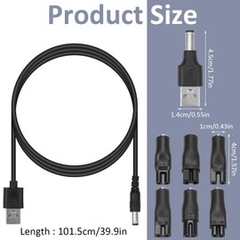 7-teiliges 5-V-USB-Ladegerät für Rasierer, Universalkabel, für verschiedene Marken von Rasierern, Ladegerätset, Reiniger, Tischlampen und andere Kabel