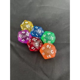 Unbranded Set Of 6 D20 Pride Dice Set Rainbow Plastic Dice Gift For Geek Dungeons & Dragon