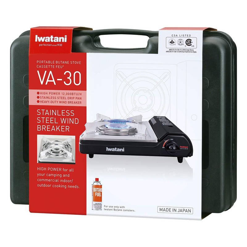 Iwatani Cassette Feu Butane VA-30 Camp Stove, one, Black