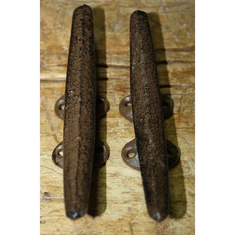 Vintage 2 Cast Iron Antique Style Boat Cleats Coat Hooks