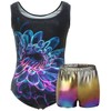 MOLLDAN - Maillot de gimnasia para niñas, Conjunto de flores