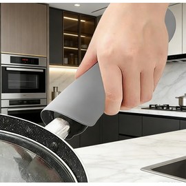 Silicone Hot Pot Holder Mats 12in (2-PCS) - Heat Resistant Countertop Protector with Non-Slip Geometric Pattern, Easy Clean Kitchen Trivet for Dining Table, Stove Top, Counter Safe Large Grey
