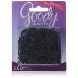 Goody Classics Rubberband, Black, 250-Count (Pack of 6)