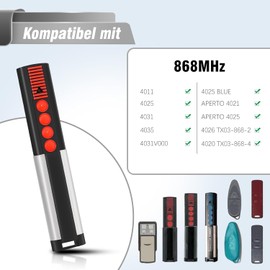868 MHz remote control for Sommer 4020 TX03-868-4, 4020V000, 4025V000, 4026V000, slider, 4-channel, code scrolling, garage door remote control for Sommer remote control for APERTO 4025 4021 (2)