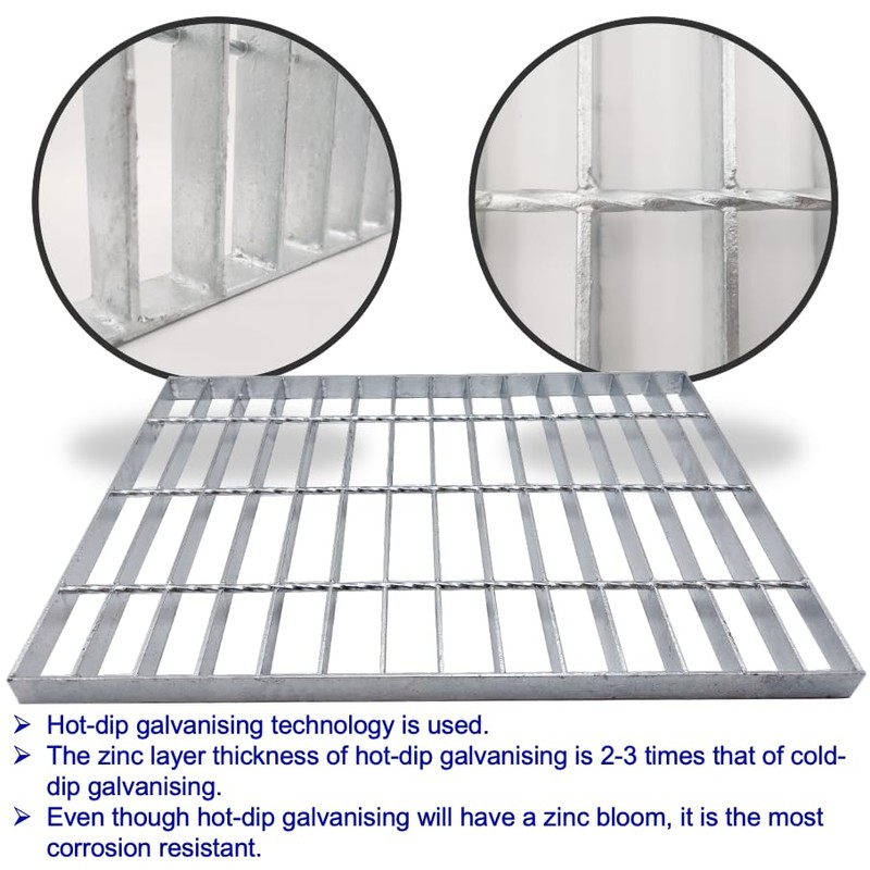 MOSINSBO Galvanized Steel Drain Grate 20x12 in for NDS 12"
