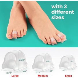 WADY Corrector de Dedos de Martillo, 6 Pares Separadores de Dedos de los Pies, Férulas de Dedos,Alisadores de Dedos de Gel Suave Protectores de Gel para Dedos de Los ​Pies ​Separador de Dedos de Maíz (Large)
