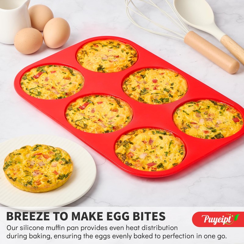 Puyeipt 4 Inch Silicone Egg Molds for Breakfast Sandwiches, 2