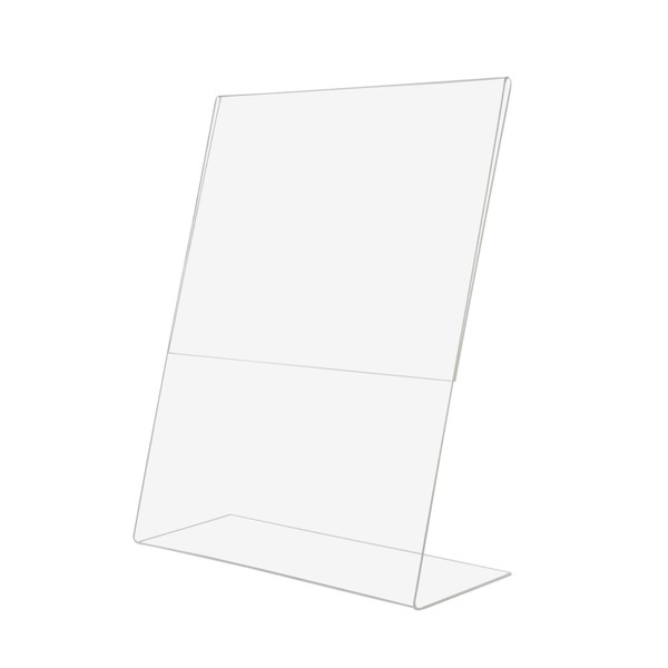 SOURCEONE.ORG Acrylic Sign Holder, Slant Back Display Stand, Clear Countertop