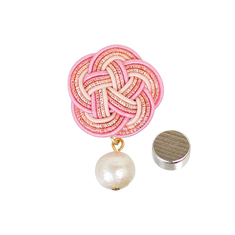 Kotonoha Mizuhiki Accessory Mask Charm Mizuhiki with Pearl Pink [Connecting