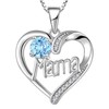 YL Mama Necklace 925 Sterling Silver Cut 12 Birthstones Cubic