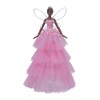 Gisela Graham 18cm Black Skinned Fairy Tree Topper | Pink
