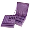 Sodynee Purple Two-Layer Lint Jewelry Box Organizer Display Storage Case