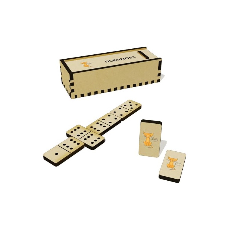 Azeeda 'Cat Says Meow!' Domino Set & Box (DM00043381)