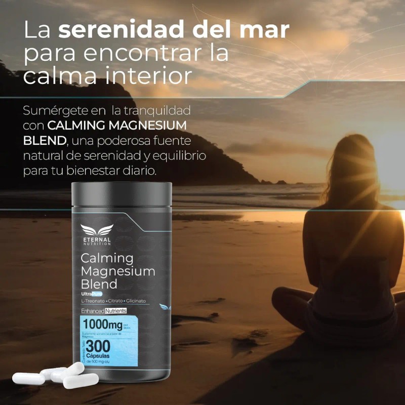Calming Magnesium Blend 3 Tipos de Magnesio - Citrato, Glicinato