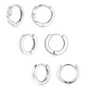 Inerney Sterling Silver Huggie Hoop Earrings Set for Women, Dainty